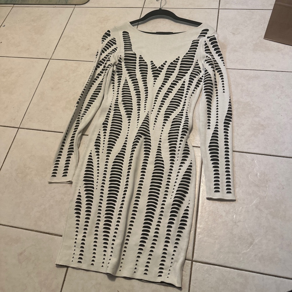 RVN black and white tight dress worn once bodycon